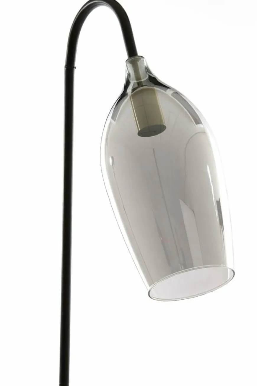 Light en Living Vloerlamp 67x30,5x160 cm LUKARO glas smoke+mat zwart
