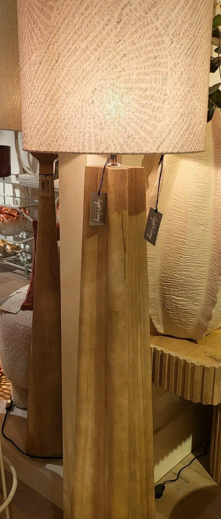 Light en Living Vloerlamp 23x23x125 cm NAVELLI hout mat naturel
