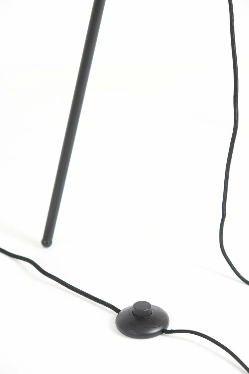 Light en Living Vloerlamp Ø42x146 cm MAYSON mat zwart+glas smoke