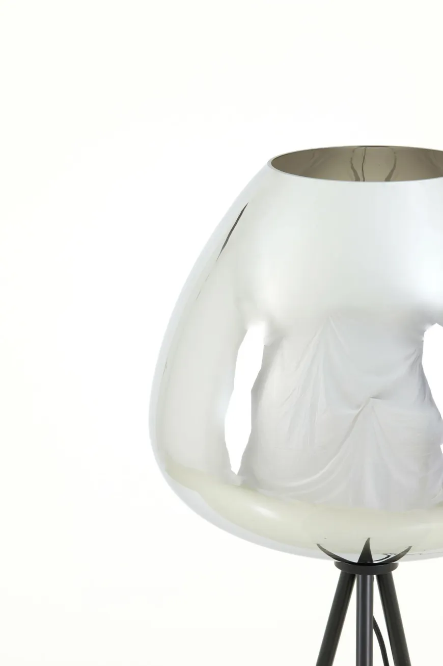 Light en Living Vloerlamp Ø42x146 cm MAYSON mat zwart+glas smoke