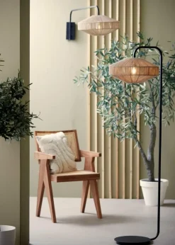 Light en Living Vloerlamp Ø43x164 cm LYRA naturel+mat zwart