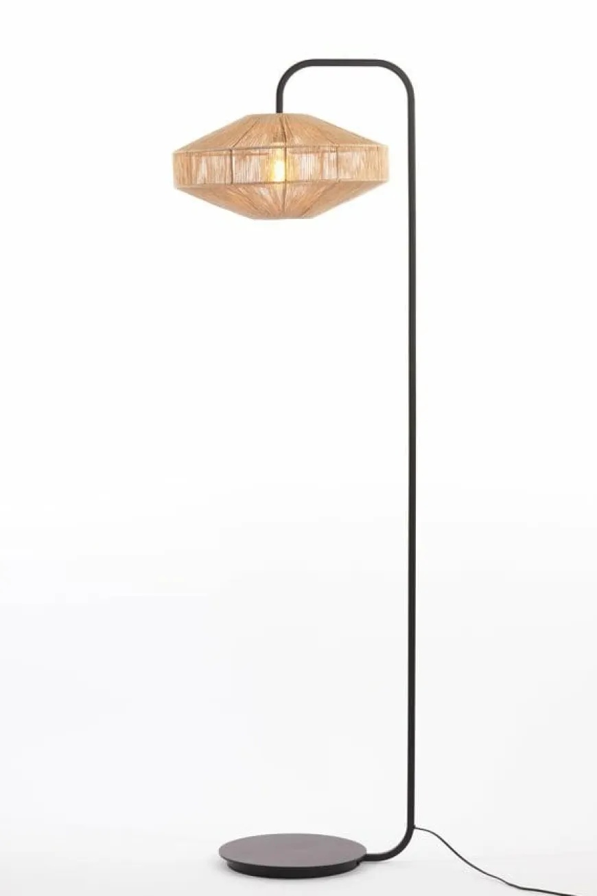 Light en Living Vloerlamp Ø43x164 cm LYRA naturel+mat zwart