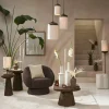 Light en Living Vloerlamp Ø23x159 cm DANIA hout print d bruin+touw crème