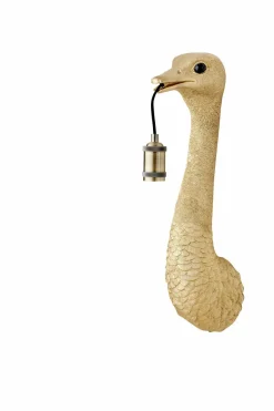 Light en Living Wandlamp Struisvogel goud of zwart - 2 maten