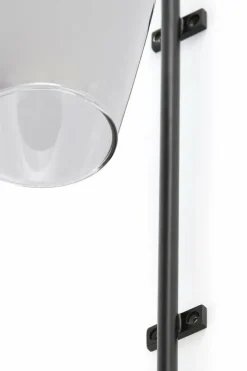 Light en Living Wandlamp 28x20x65 cm LUKARO glas smoke+mat zwart