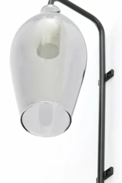 Light en Living Wandlamp 28x20x65 cm LUKARO glas smoke+mat zwart