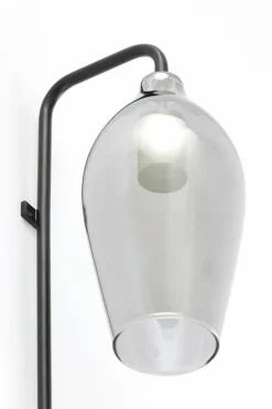 Light en Living Wandlamp 28x20x65 cm LUKARO glas smoke+mat zwart