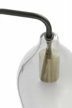 Light en Living Wandlamp 28x20x65 cm LUKARO glas smoke+mat zwart