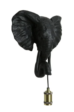 Light en Living Wandlamp 35x13x36 cm ELEPHANT mat zwart