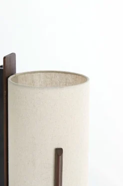 Light en Living Wandlamp 22X18X36 cm Litto donkerbruin+Linnen naturel
