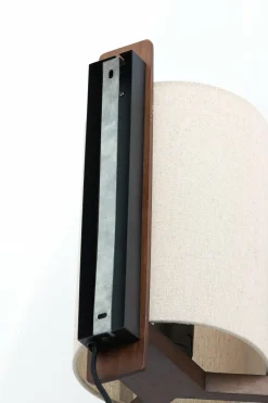 Light en Living Wandlamp 22X18X36 cm Litto donkerbruin+Linnen naturel