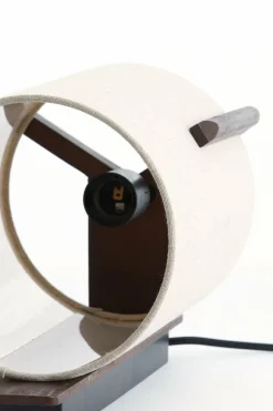Light en Living Wandlamp 22X18X36 cm Litto donkerbruin+Linnen naturel