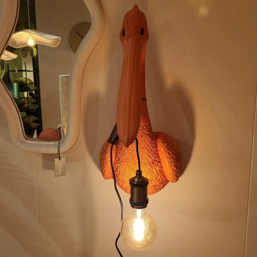 Light en Living Wandlamp 33x28x63 cm PELICAN coral