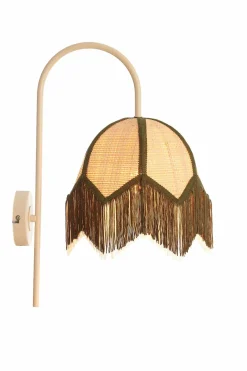 Light en Living Wandlamp 33x25x47 cm SULINA raffia naturel+groen