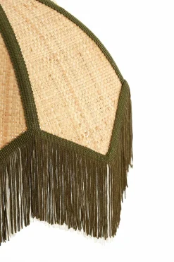 Light en Living Wandlamp 33x25x47 cm SULINA raffia naturel+groen