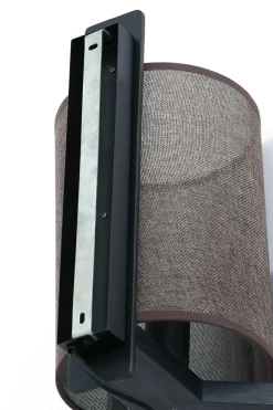 Light en Living Wandlamp 22X18X36 cm Litto zwart+Linnen donkerbruin