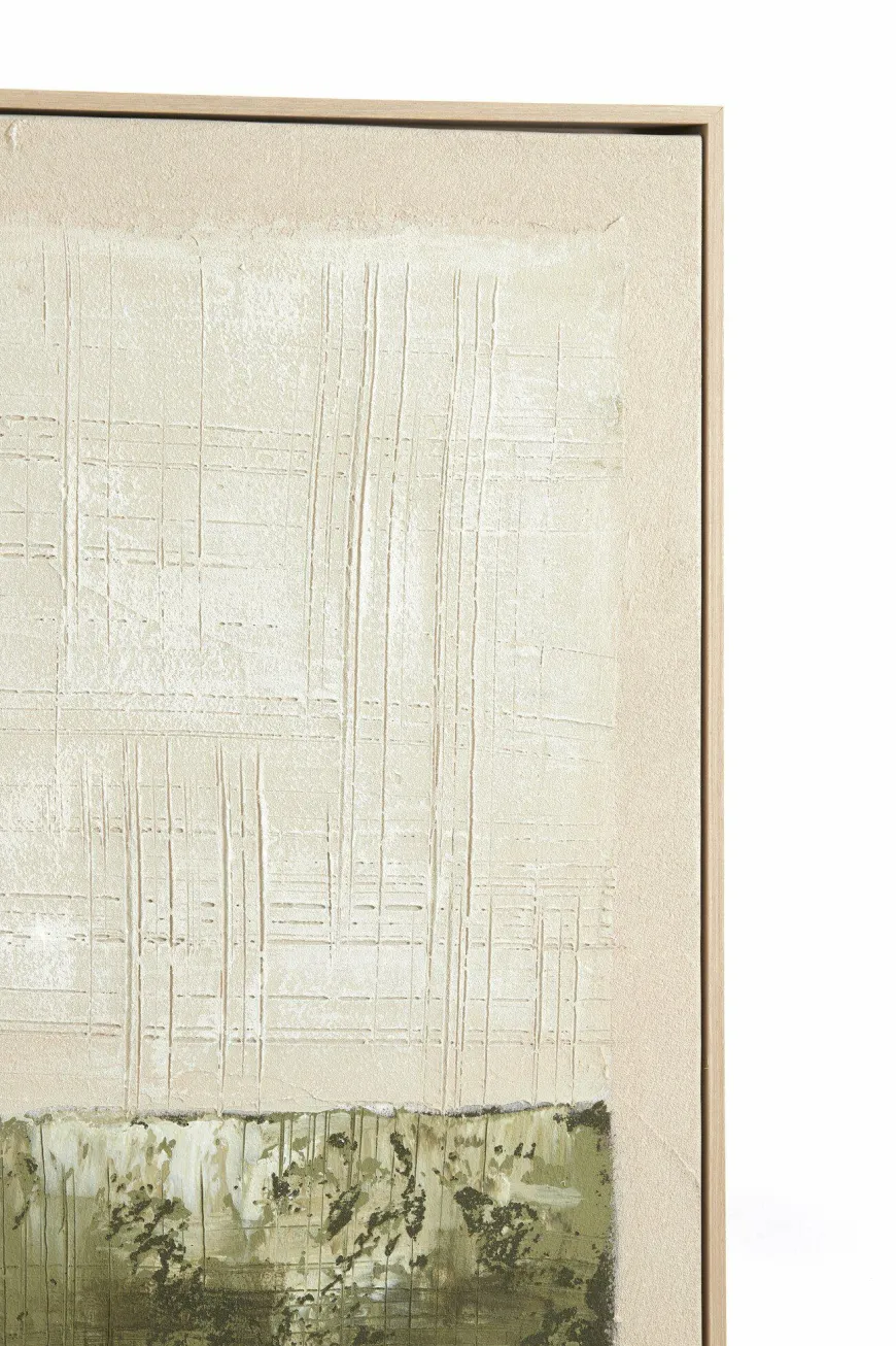 Light en Living Wandornament 90x3,5x120 cm MAREYA olijfgroen+crème