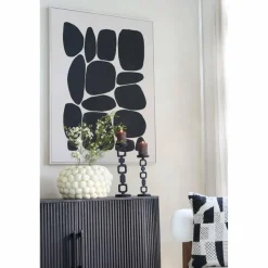Light en Living Wandornament 90x3,5x120 cm CALDERA crème+zwart