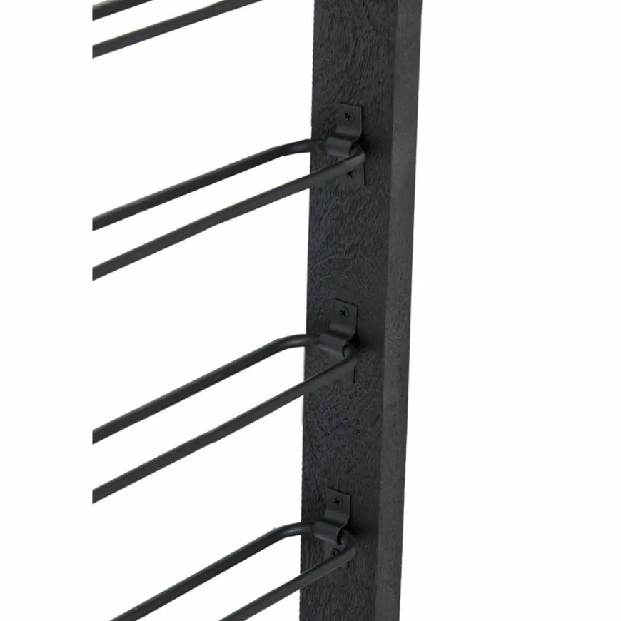 Light en Living Wijnrek 8 flessen 40x6x120 cm SORRENTO hout zwart+zwart