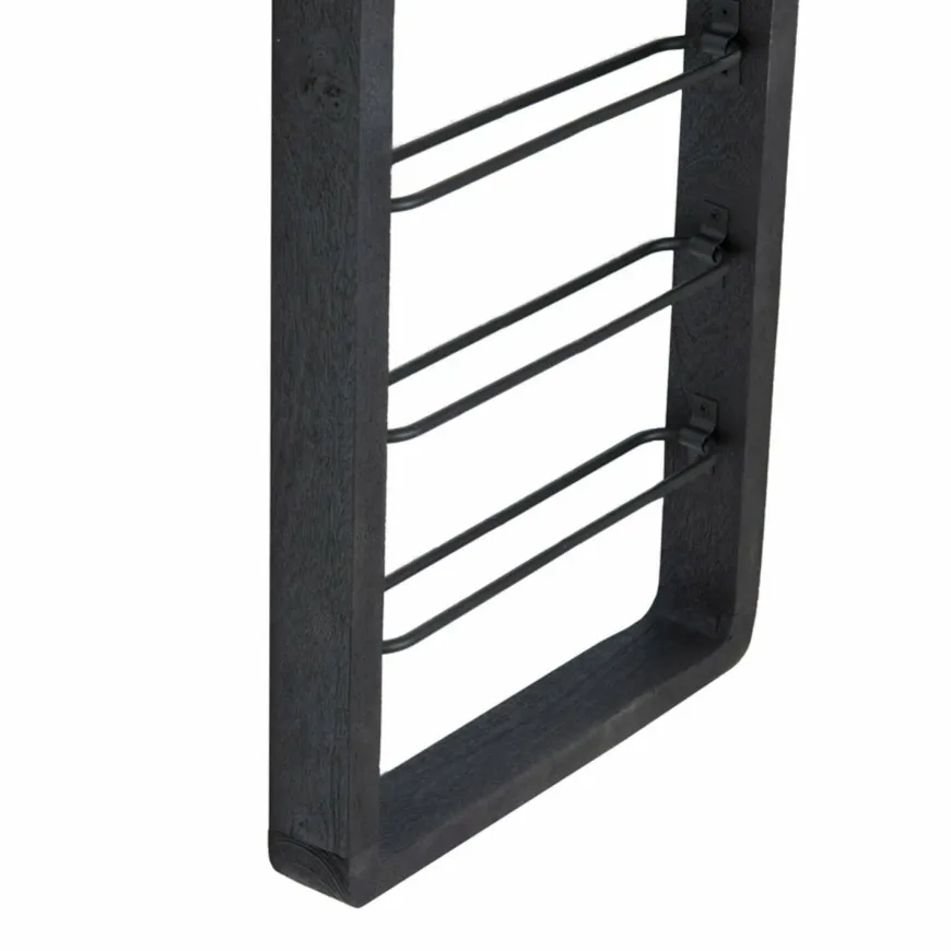 Light en Living Wijnrek 8 flessen 40x6x120 cm SORRENTO hout zwart+zwart