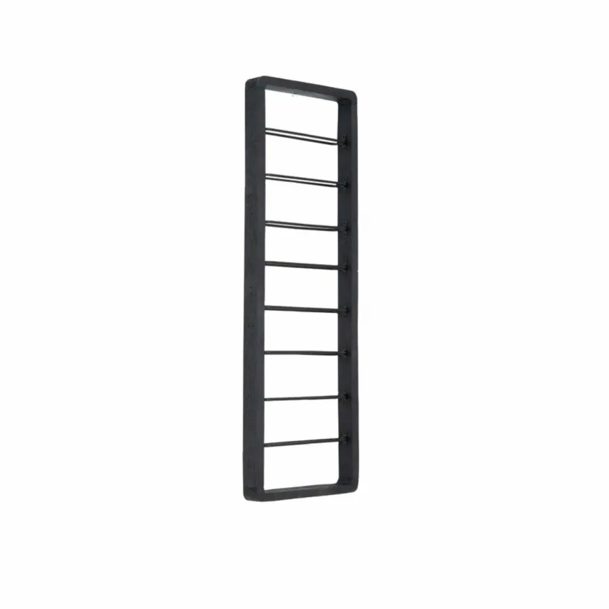 Light en Living Wijnrek 8 flessen 40x6x120 cm SORRENTO hout zwart+zwart