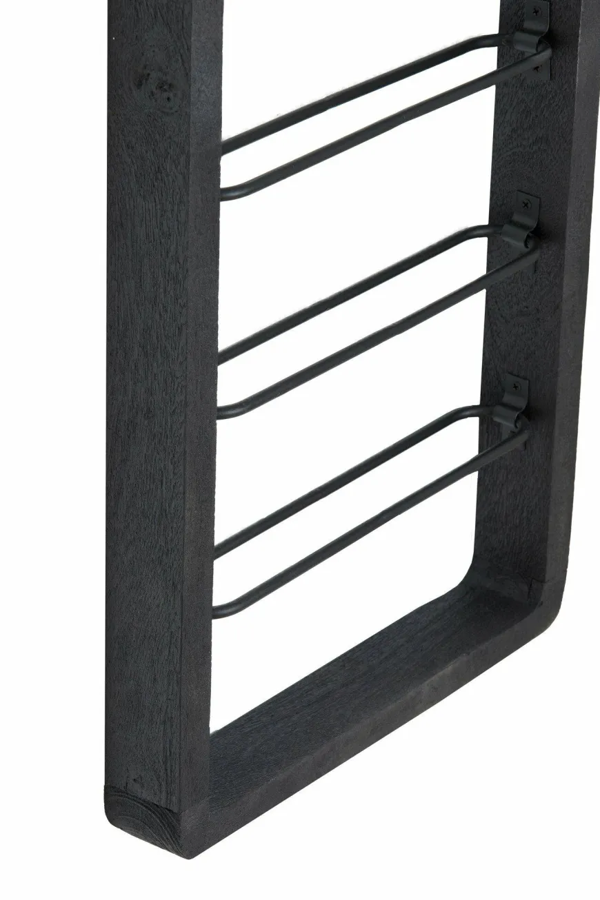 Light en Living Wijnrek 13 flessen 40x6x160 cm SORRENTO hout zwart+zwart