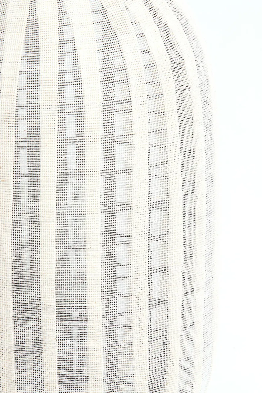 Light en Living Windlicht Ø30X45,5 CM DEZULO Linnen Naturel+zwart hout