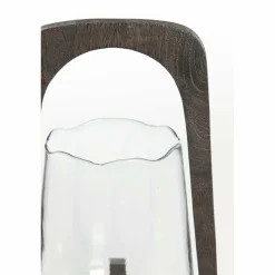 Light en Living Windlicht Ø26x48 cm ANOSY glas helder+hout mat donkerbruin