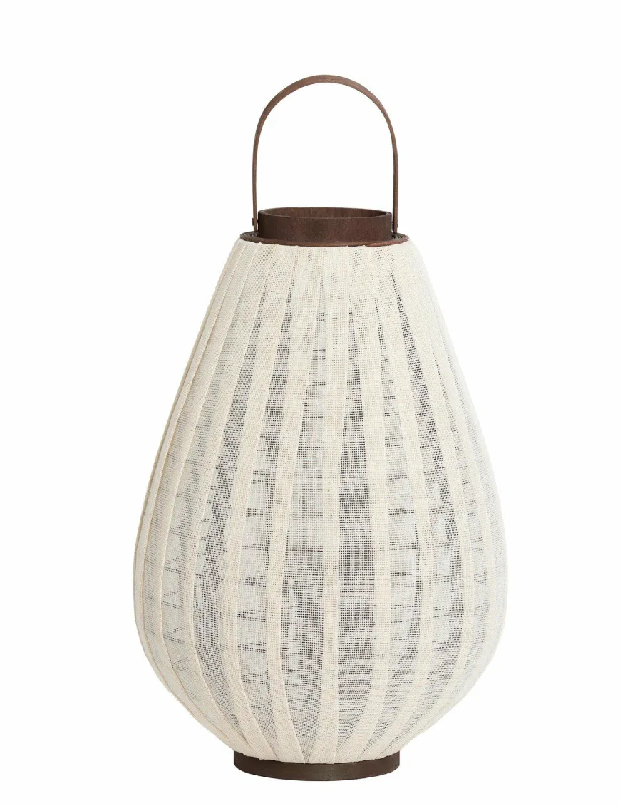 Light en Living Windlicht Ø36X55 cm DAZIO Linen Natural+donkerbruin hout