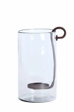 Light en Living Windlicht 23X18X33 cm DOLEGA glas helder+donkerbruin