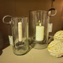 Light en Living Windlicht 23X18X33 cm DOLEGA glas helder+donkerbruin