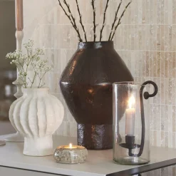 Light en Living Windlicht 17X13X28,5 cm DOLEGA glas helder+donkerbruin