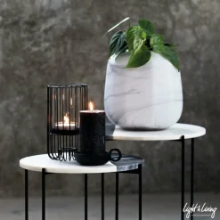 Light en Living Windlicht BRISLA mat zwart - 2 maten