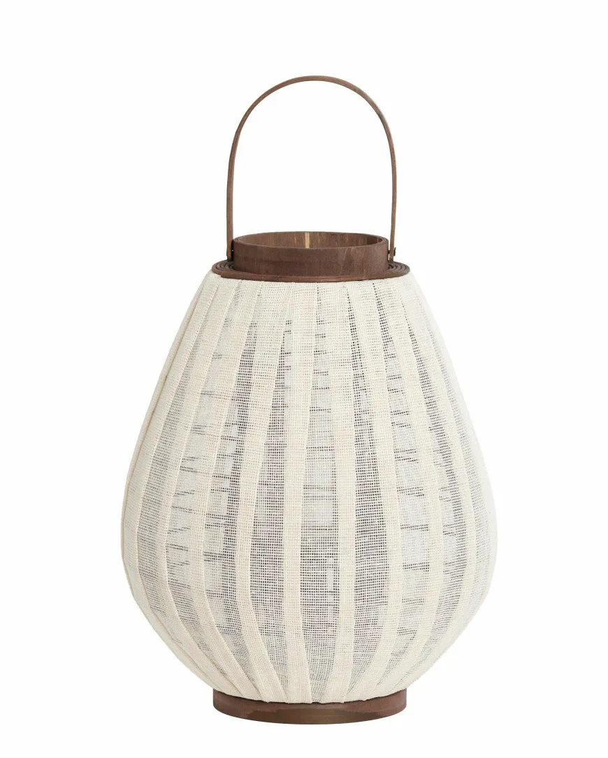 Light en Living Windlicht Ø32x40 cm Dazio Linen Natural+donkerbruin hout