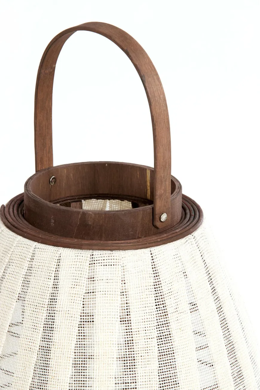 Light en Living Windlicht Ø32x40 cm Dazio Linen Natural+donkerbruin hout