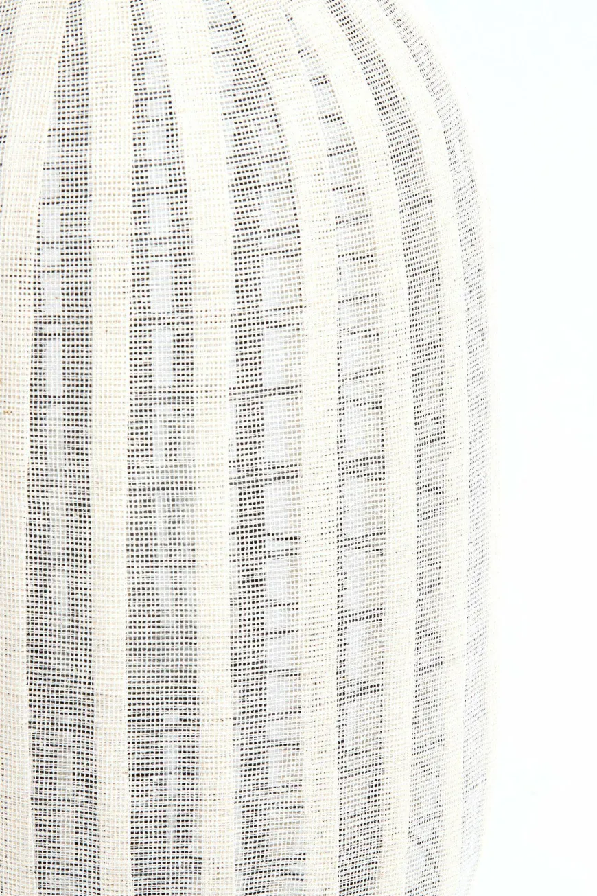 Light en Living Windlicht Ø26X36 DEZULO Linnen Naturel+zwart hout