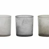 Light en Living Windlicht set van 3 SYLVER Glas Grijs, bruin en beige