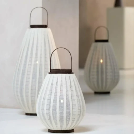 Light en Living Windlicht Ø38X70 cm DAZIO Linen Natural+donkerbruin hout