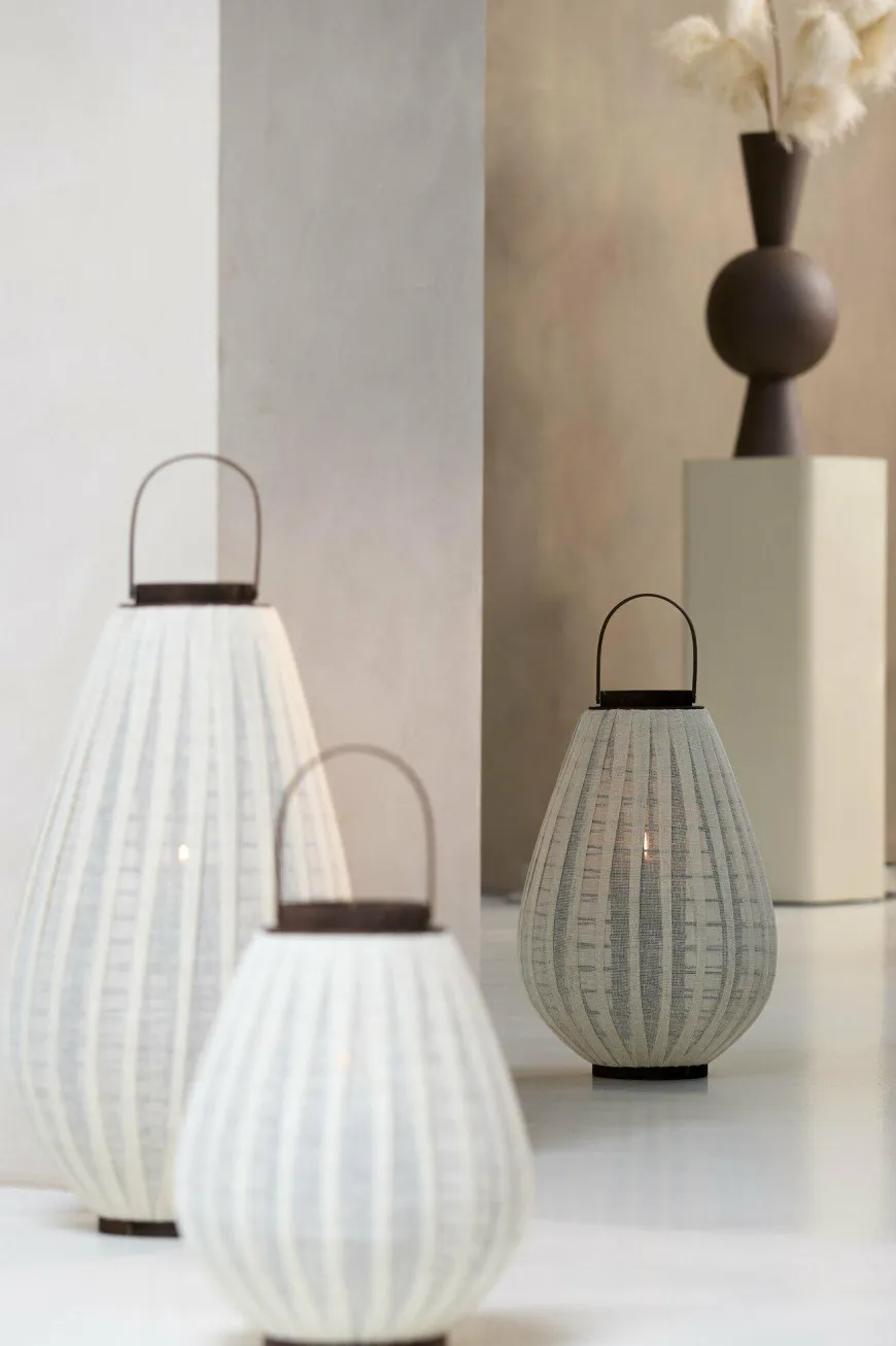 Light en Living Windlicht Ø38X70 cm DAZIO Linen Natural+donkerbruin hout