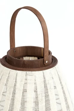 Light en Living Windlicht Ø38X70 cm DAZIO Linen Natural+donkerbruin hout