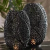 Light en Living Windlicht SINULA mat zwart - 2 maten