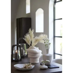Light en Living Windlicht Ø21,5x35 cm ANOSY glas helder+hout mat d bruin