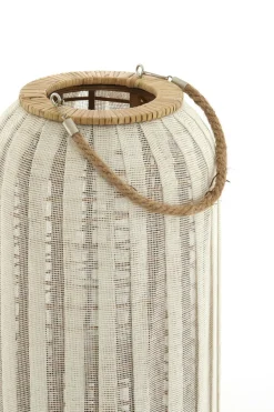 Light en Living Windlicht YLINA Ø26x47 cm – Linnen Naturel & Hout
