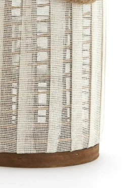 Light en Living Windlicht Ø21x35 cm YLINA linnen naturel+hout naturel