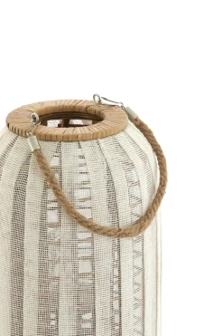 Light en Living Windlicht Ø21x35 cm YLINA linnen naturel+hout naturel