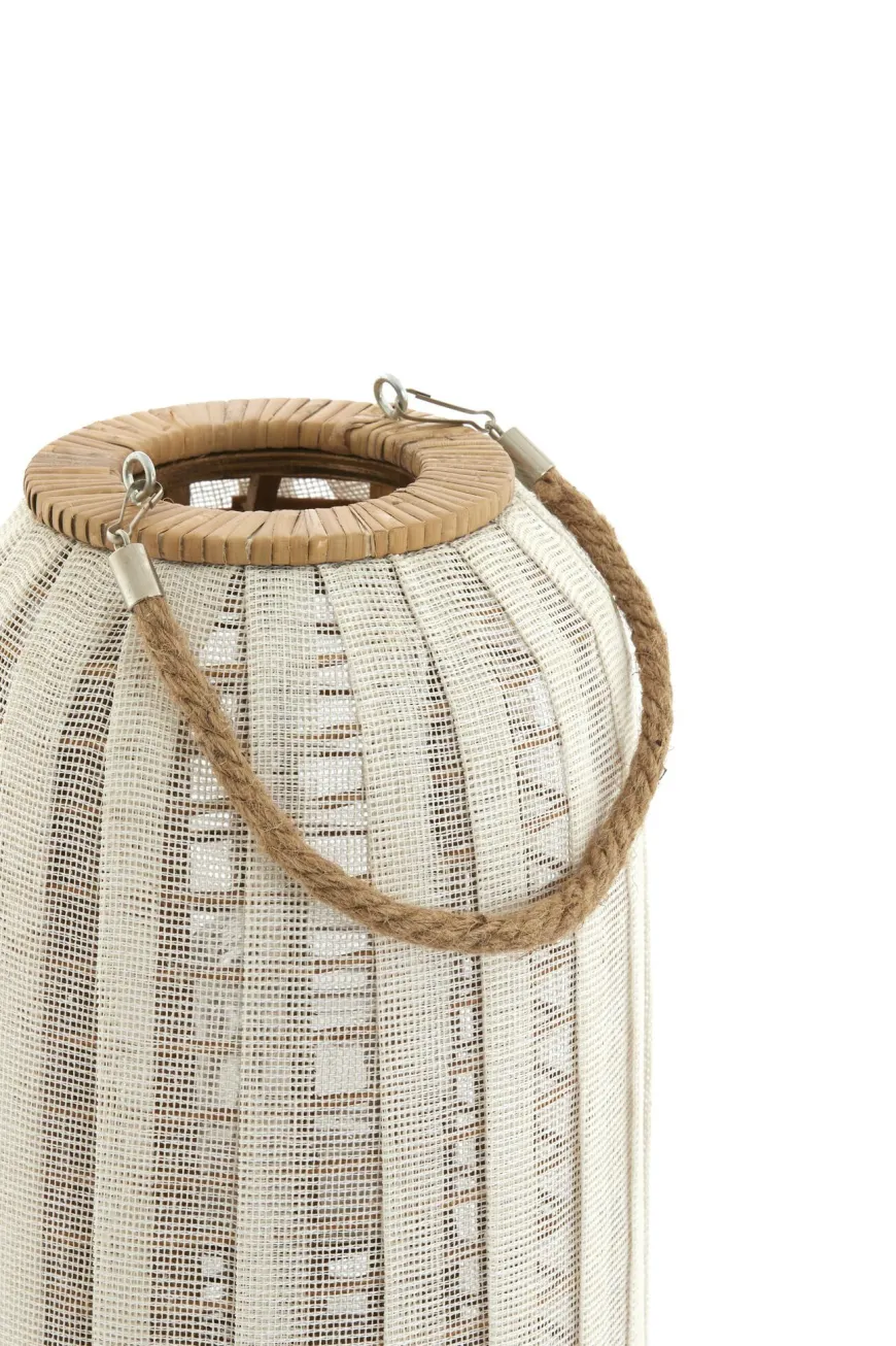 Light en Living Windlicht Ø21x35 cm YLINA linnen naturel+hout naturel