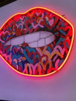 Locomocean Muurschilderij (LED lamp Neon) - Mouth