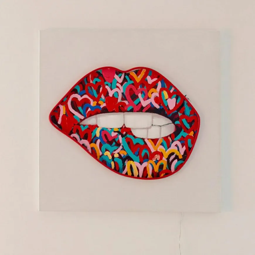 Locomocean Muurschilderij (LED lamp Neon) - Mouth