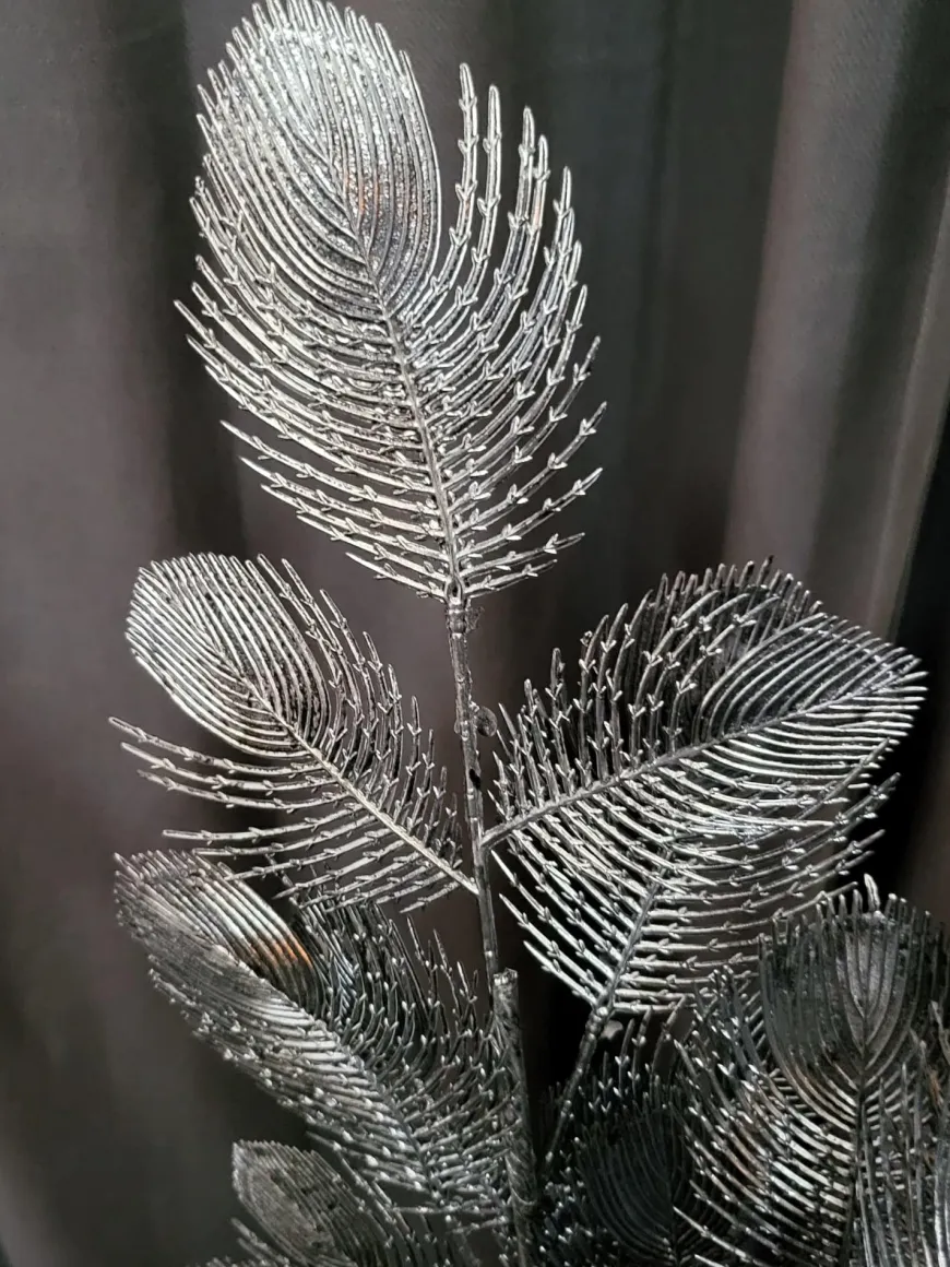 Parlane Ornament 10x2x76 cm PEACOCK FEATHER platinum