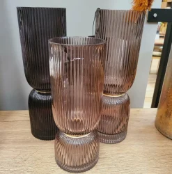 Parlane Vaas Ø10x26 cm OAKLYN glas smoke goud